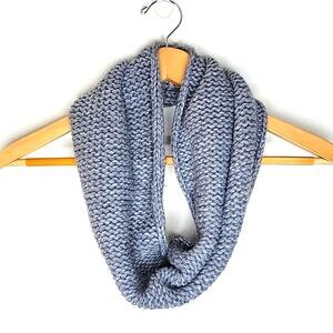 Gray Knit Casual Short Infinity Scarf Neutral